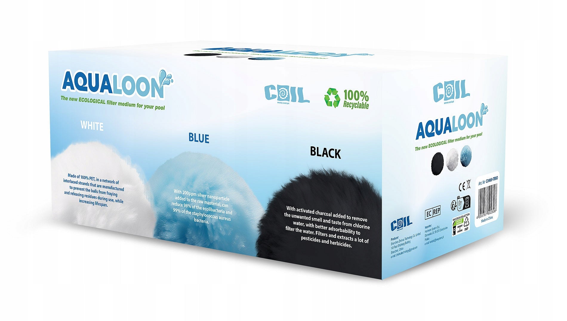 Lebula filtrační kuličky Aqualoon Trio pro pískovou pumpu do bazénu balení Brand Coil