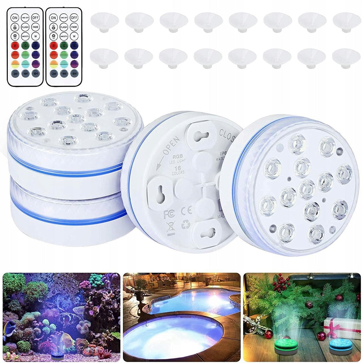 Led Light for Swimming Pool Jacuzzi Spa 13 Led + Remote Control Waterproof LED Lamp 4PCS