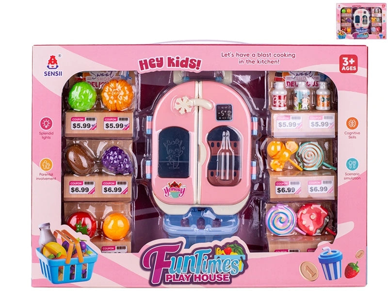 Lednice 14 cm na baterie s doplňky se světlem Brand Mikro Trading