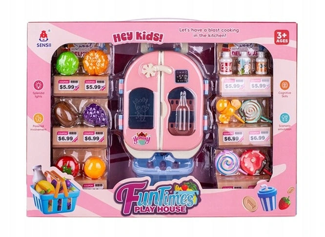 Lednice 14 cm na baterie s doplňky se světlem