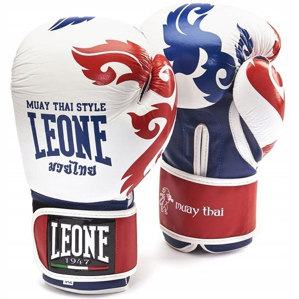 Leone 1947 GN031 Muay Thai Boxing Gloves 16 oz white Color white