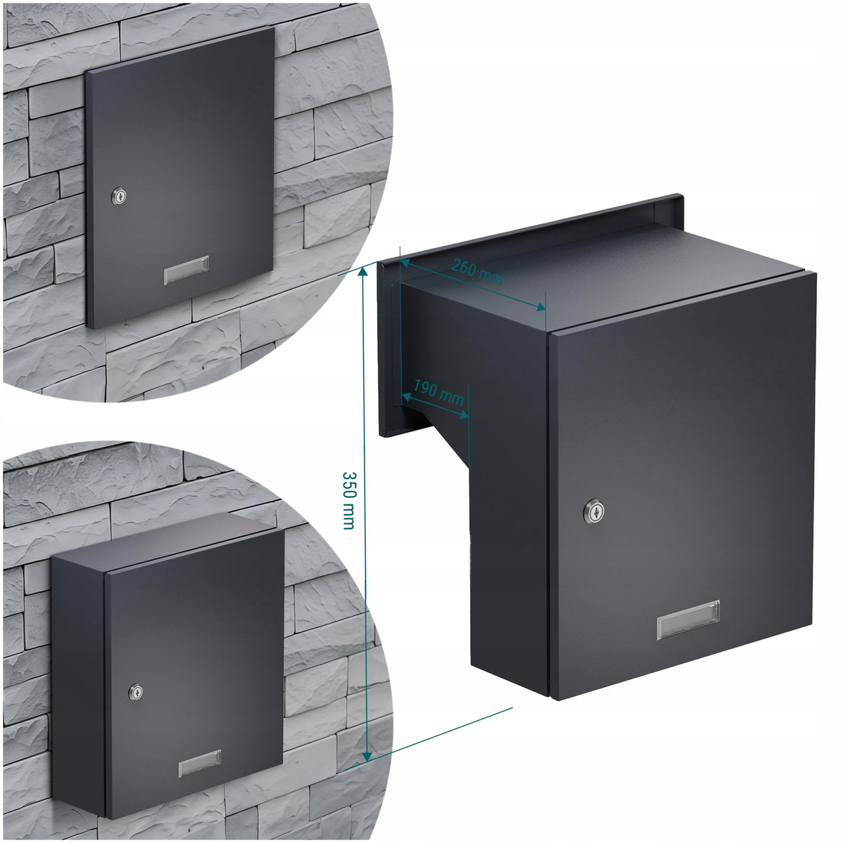 Letterbox Anthracite Sillar for inserting the slot Packaging status original