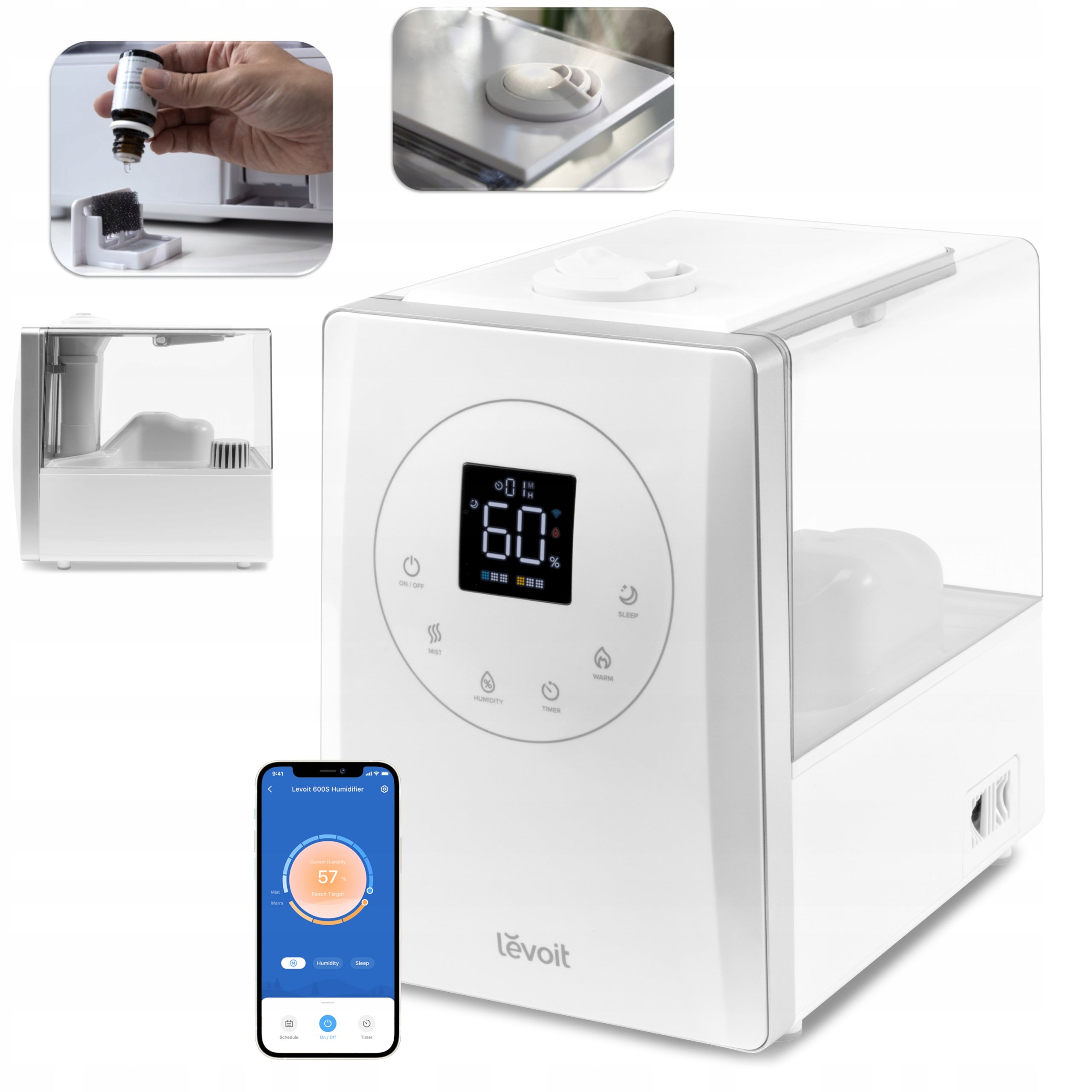 Levoit LV600S air humidifier for allergy sufferers warm cold mist diffuser