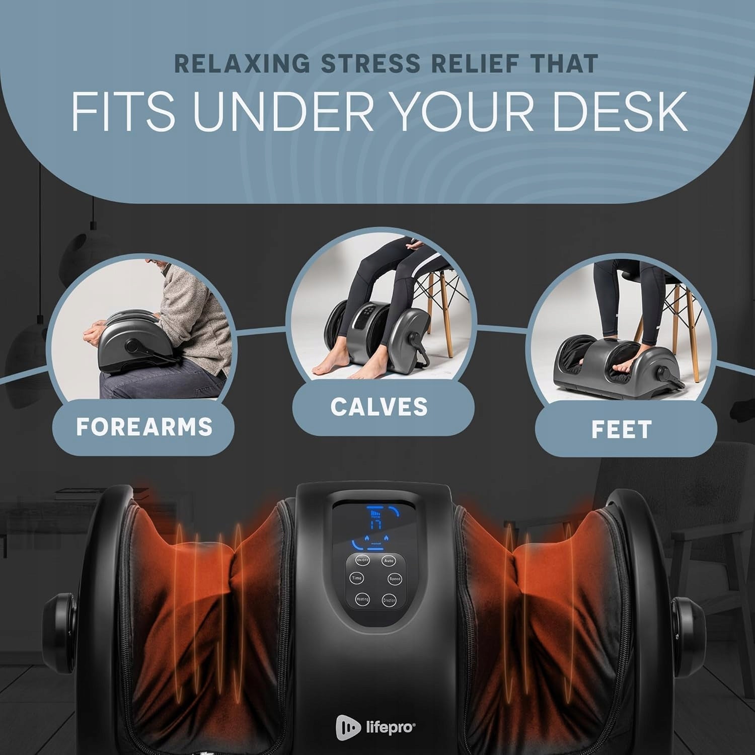 Lifepro RelaxaTilt X Shiatsu Foot and Calf Massager with Heat and Compression Manufacturer code 11