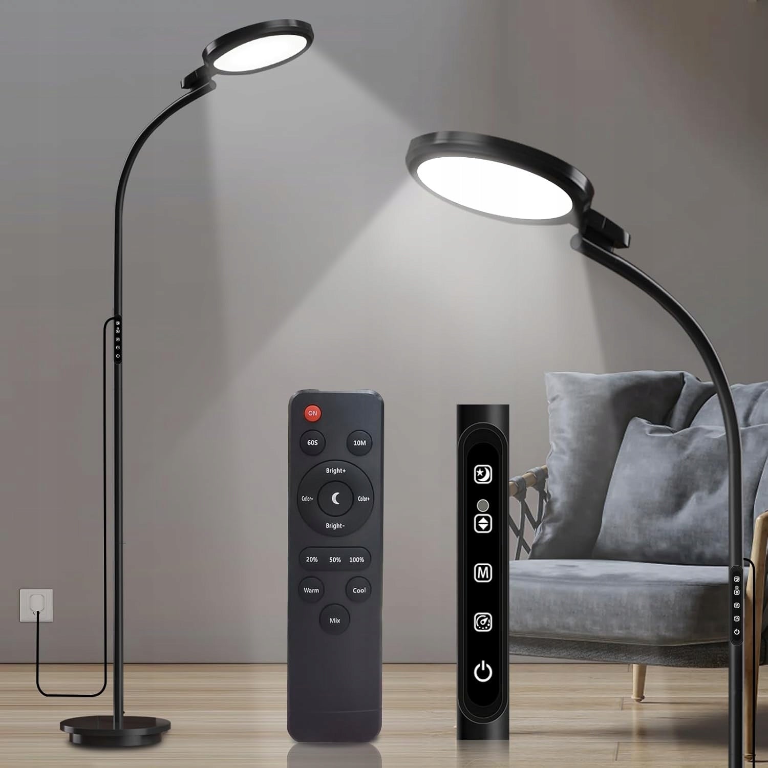 Light therapy lamp LED light therapy 10000 lux timer adjustment