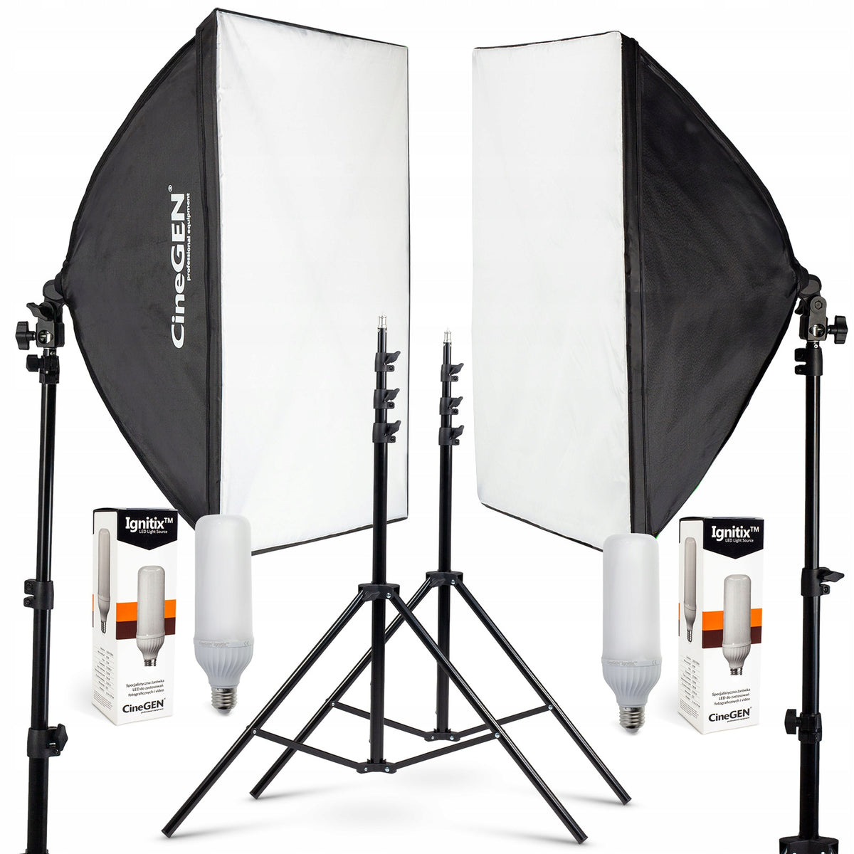 Lighting Kit 2x Softbox Lamp 50x70 + Power 250W LED
