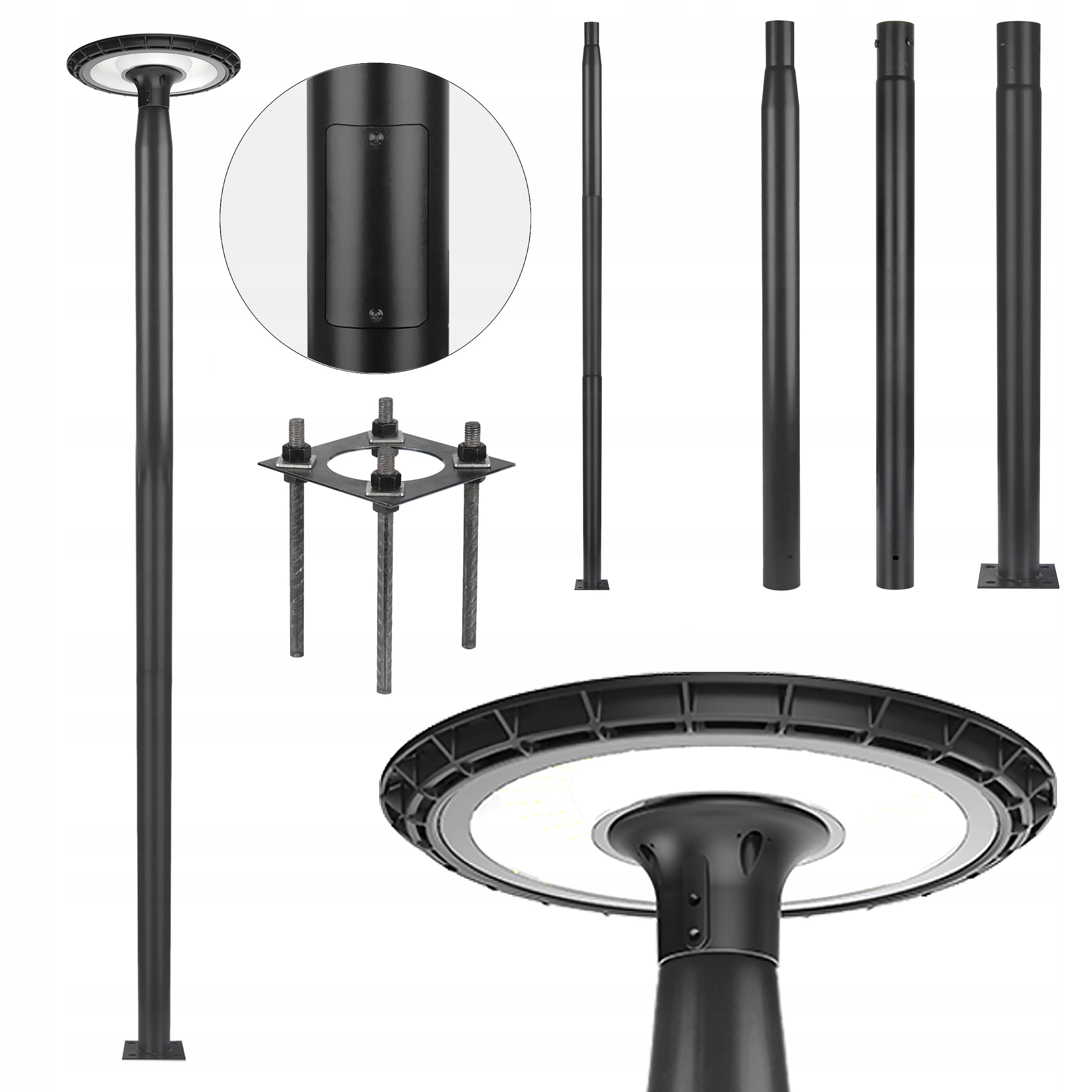 Lighting Pole 3m 4m 5m Street Lamp Park Lantern 120W 76mm 15x15