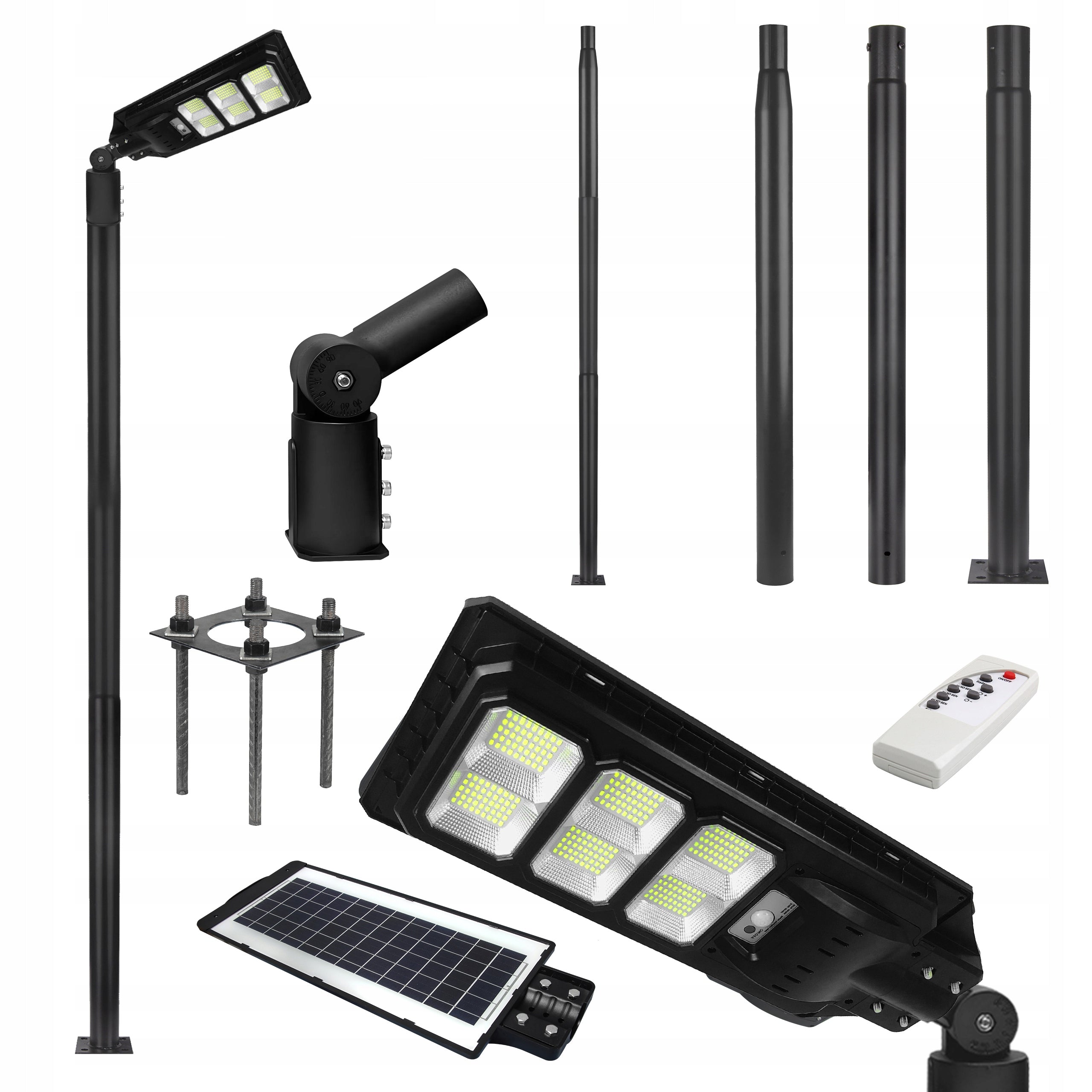 Lighting pole 4m Street lamp Solar Lantern 300W 15x15cm remote control
