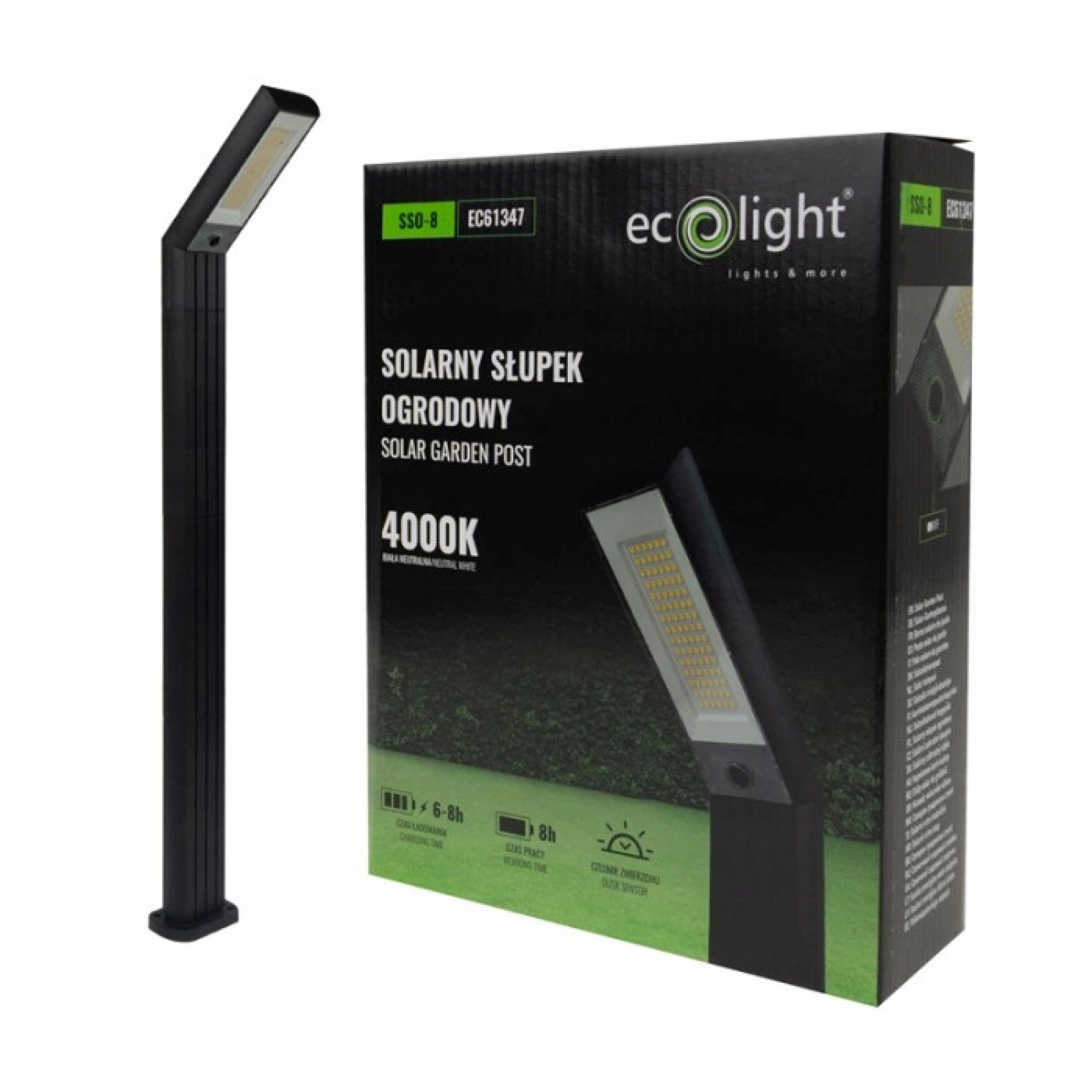 Lighting post Ecolight solar LED 98 cm black IP44