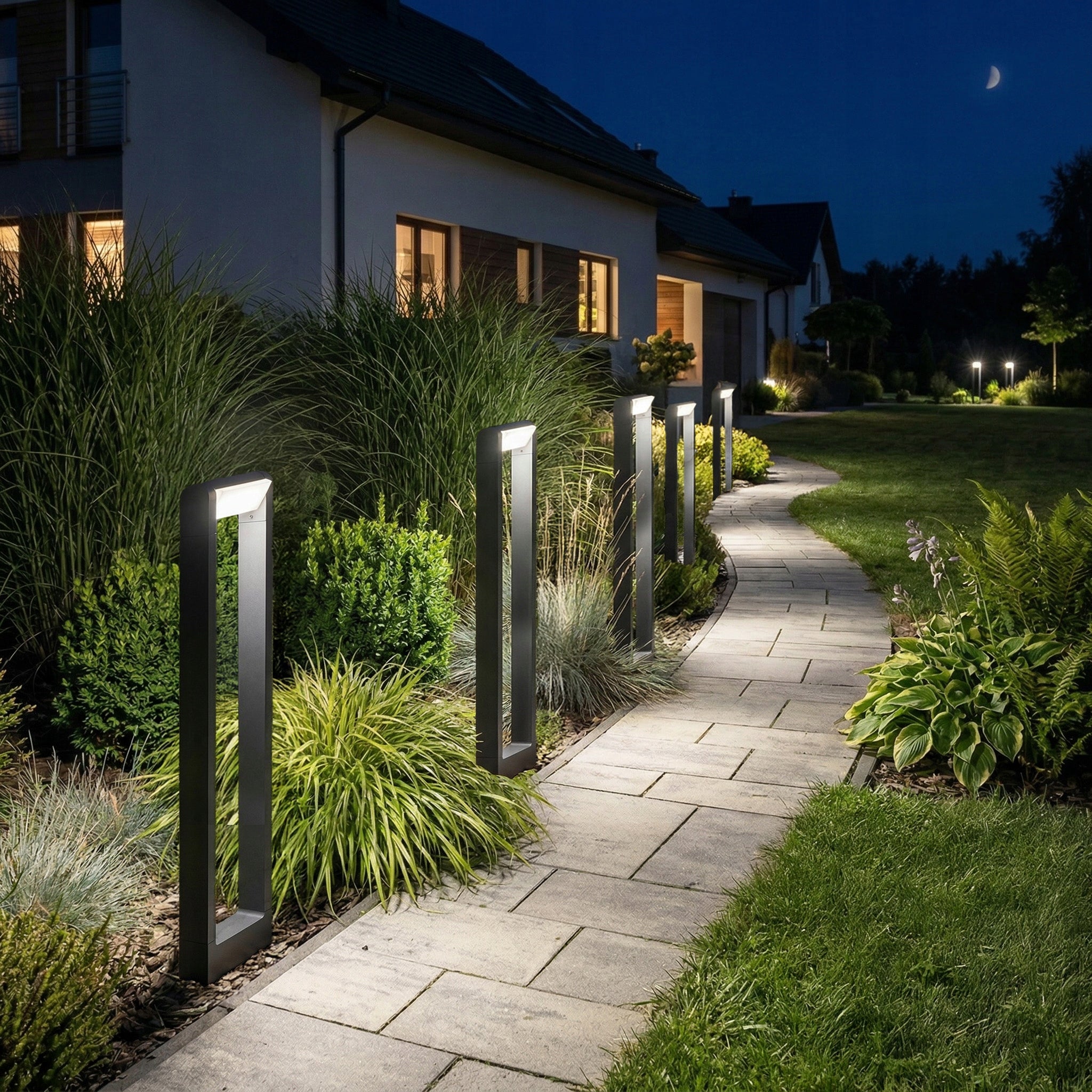 Lighting post glowing garden high 80cm strong adjustable black Packaging status original