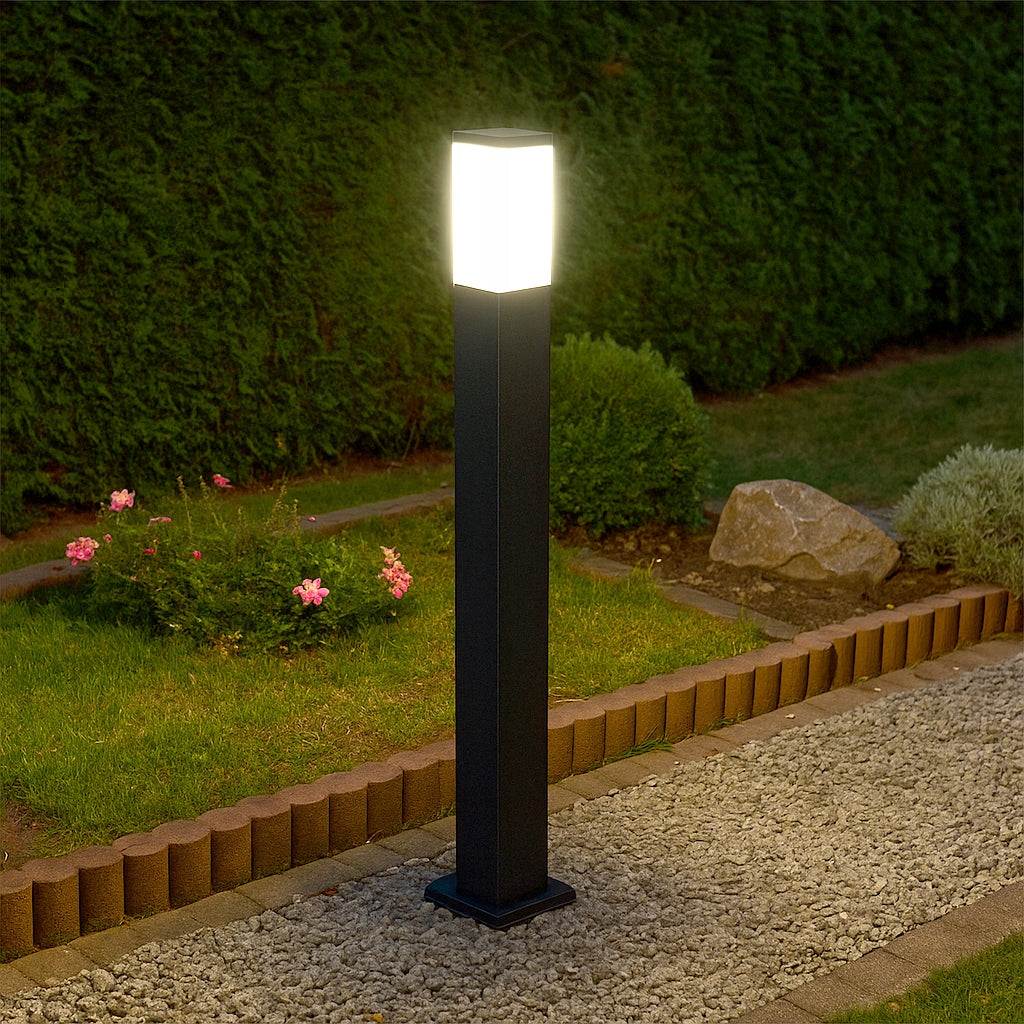 Lighting post rectangle Masterled E27 80 cm black lampshade white Manufacturer code 0657