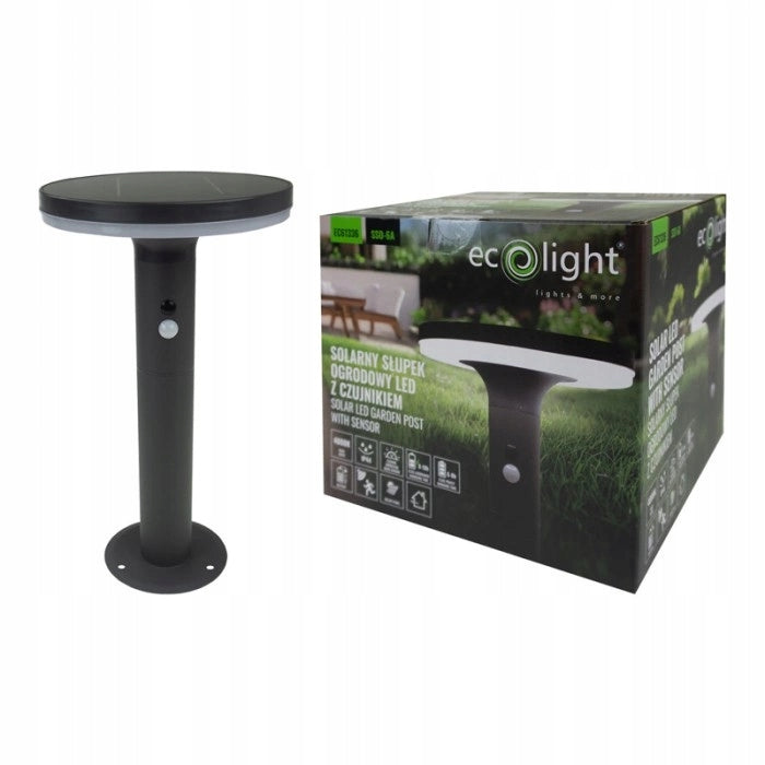 Lighting post round Ecolight integrated LED source 37 cm grey