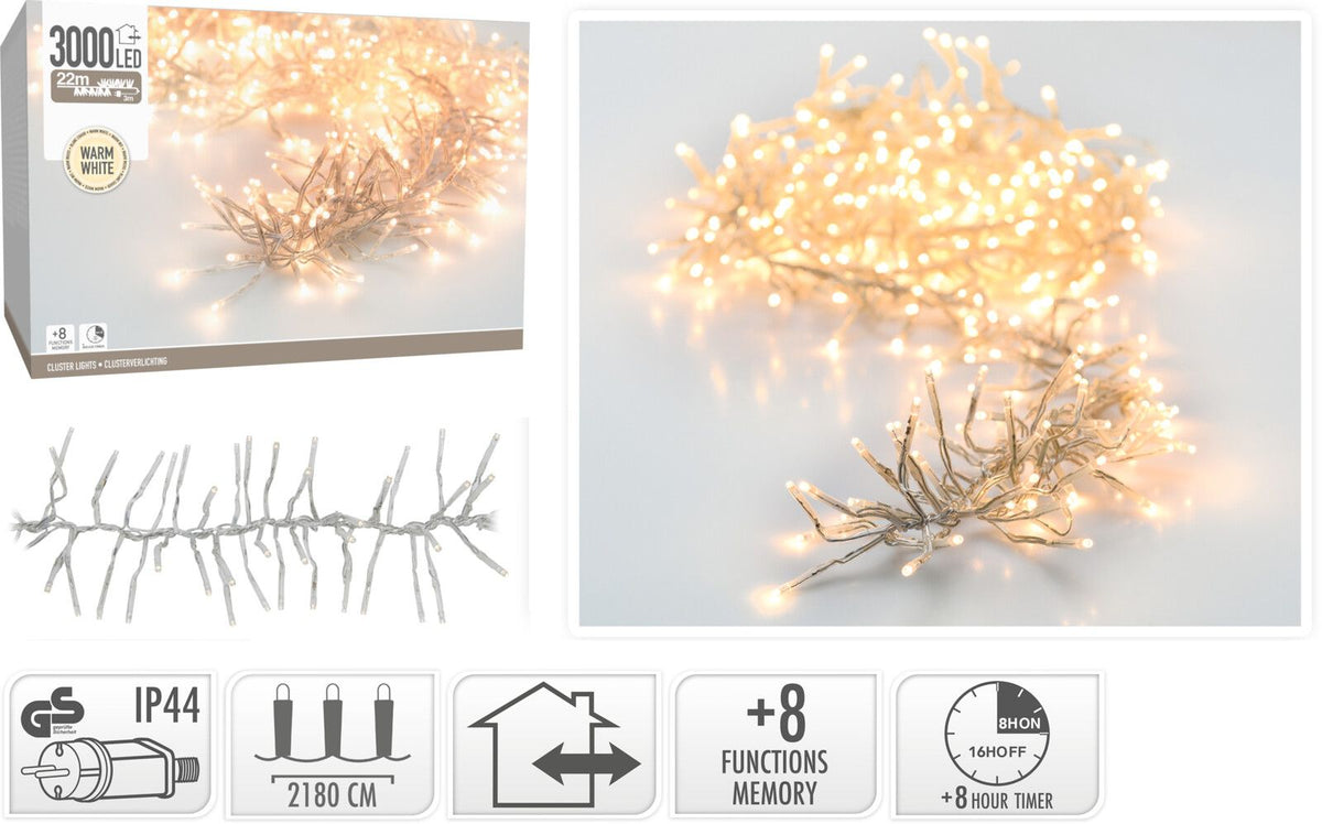 Lights cluster 3000LED warm white Brand Koopman Internacional