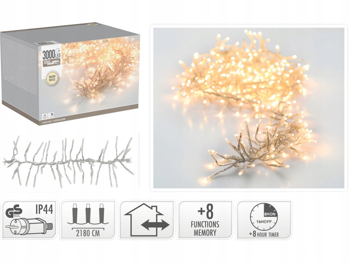 Lights cluster 3000LED warm white