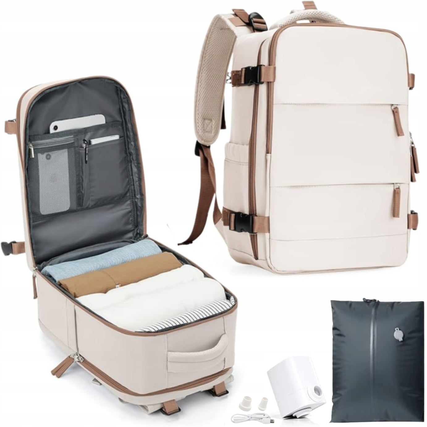 Lightweight Backpack for Airplane Wizzair Ryanair Cabin Bag with Vacuum Pump Manufacturer code plecak podręczny do wizzair rayanair