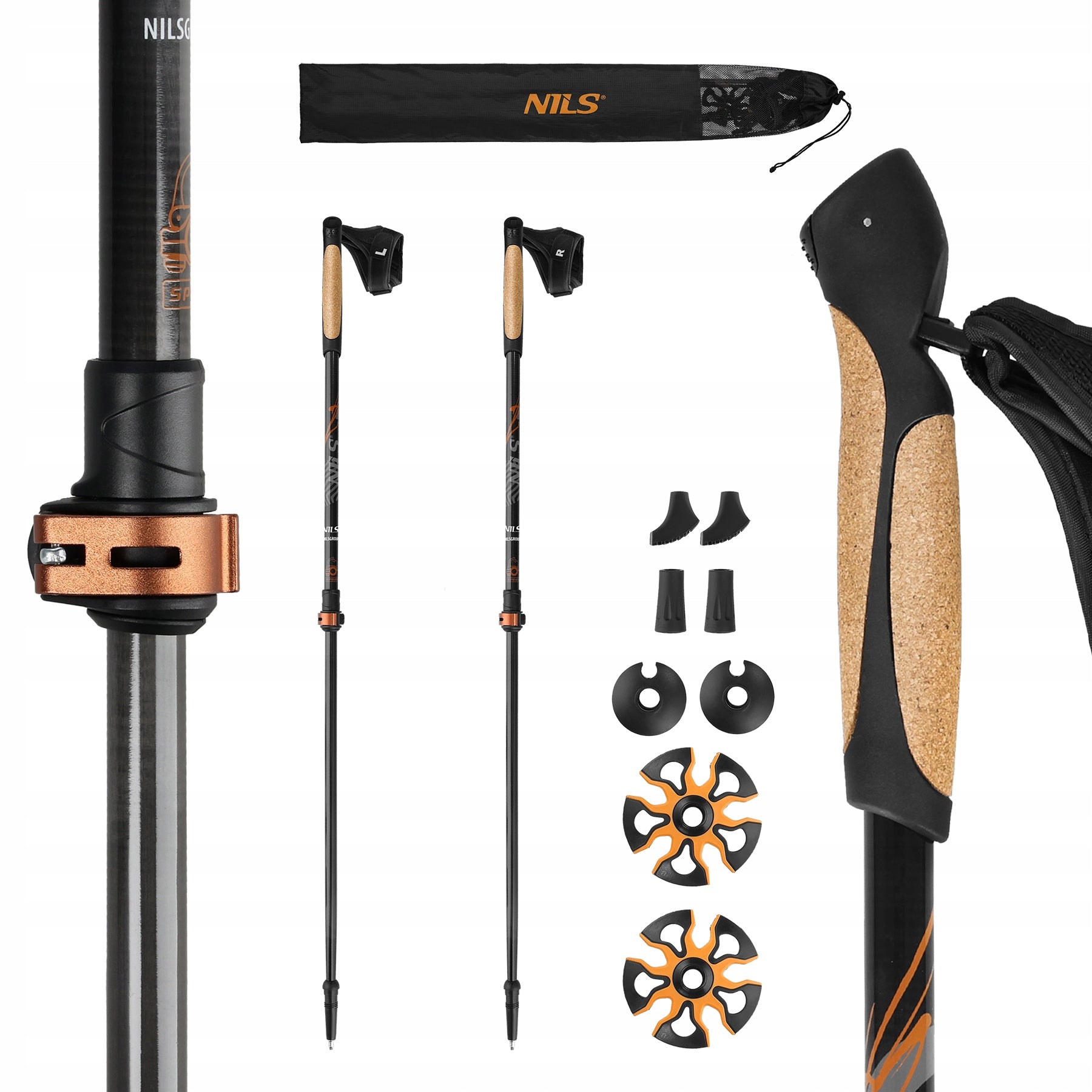 Lightweight Nordic Walking Carbon Sticks 50% Nils Carbon Stopper Adjustment Manufacturer code 5905721558890