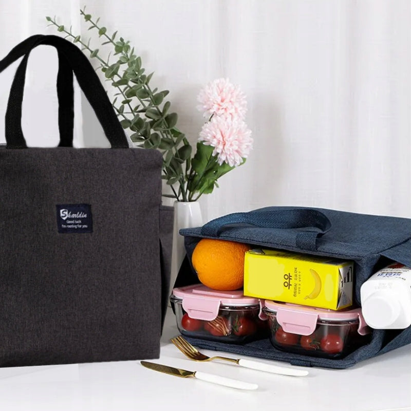 Lightweight Thermal Food Bag Lunch Box Black Small Thermal Bag Brand no brand