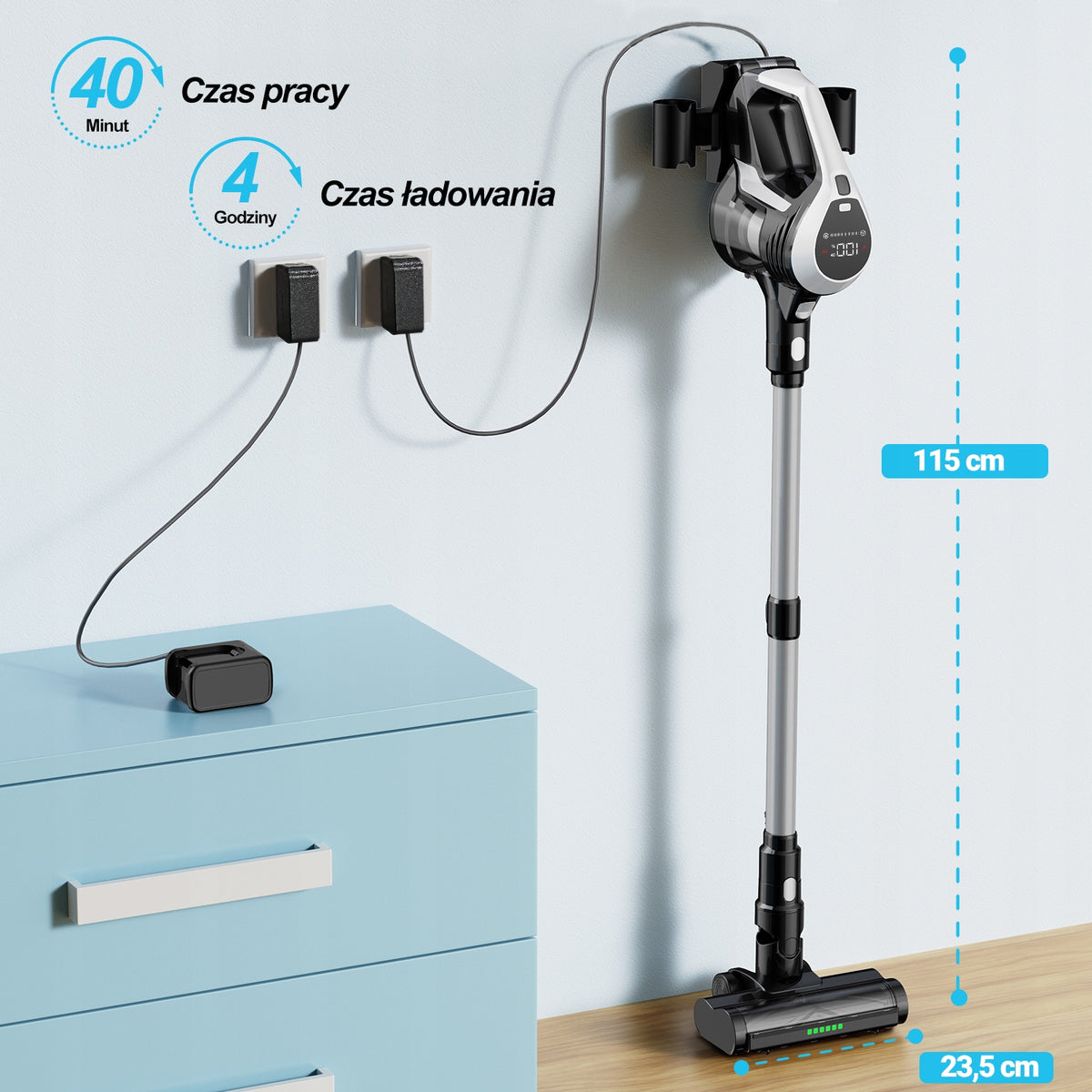 Lightweight and powerful XC1 YC1 turbo 3 tip bagless cordless vacuum cleaner Manufacturer code XC1-M