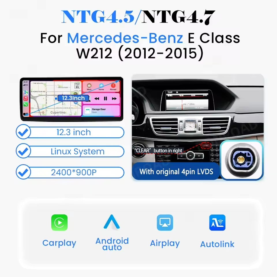 Linux Radio for Benz E-Class W212 2012-2015 Android Auto/Carplay Bluetooth Packaging status original