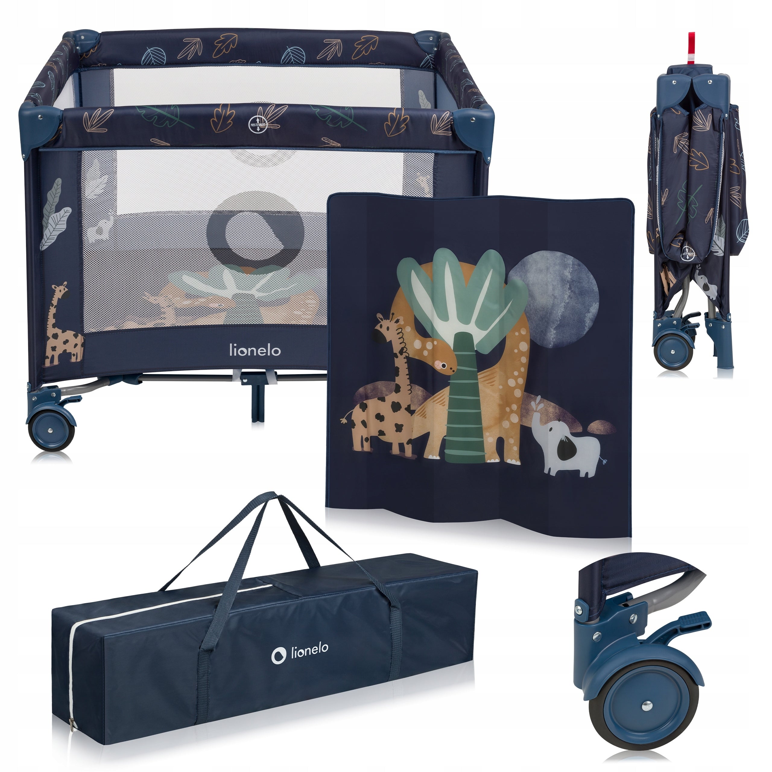 Lionelo Bonnie - folding playpen for children | Blue Navy