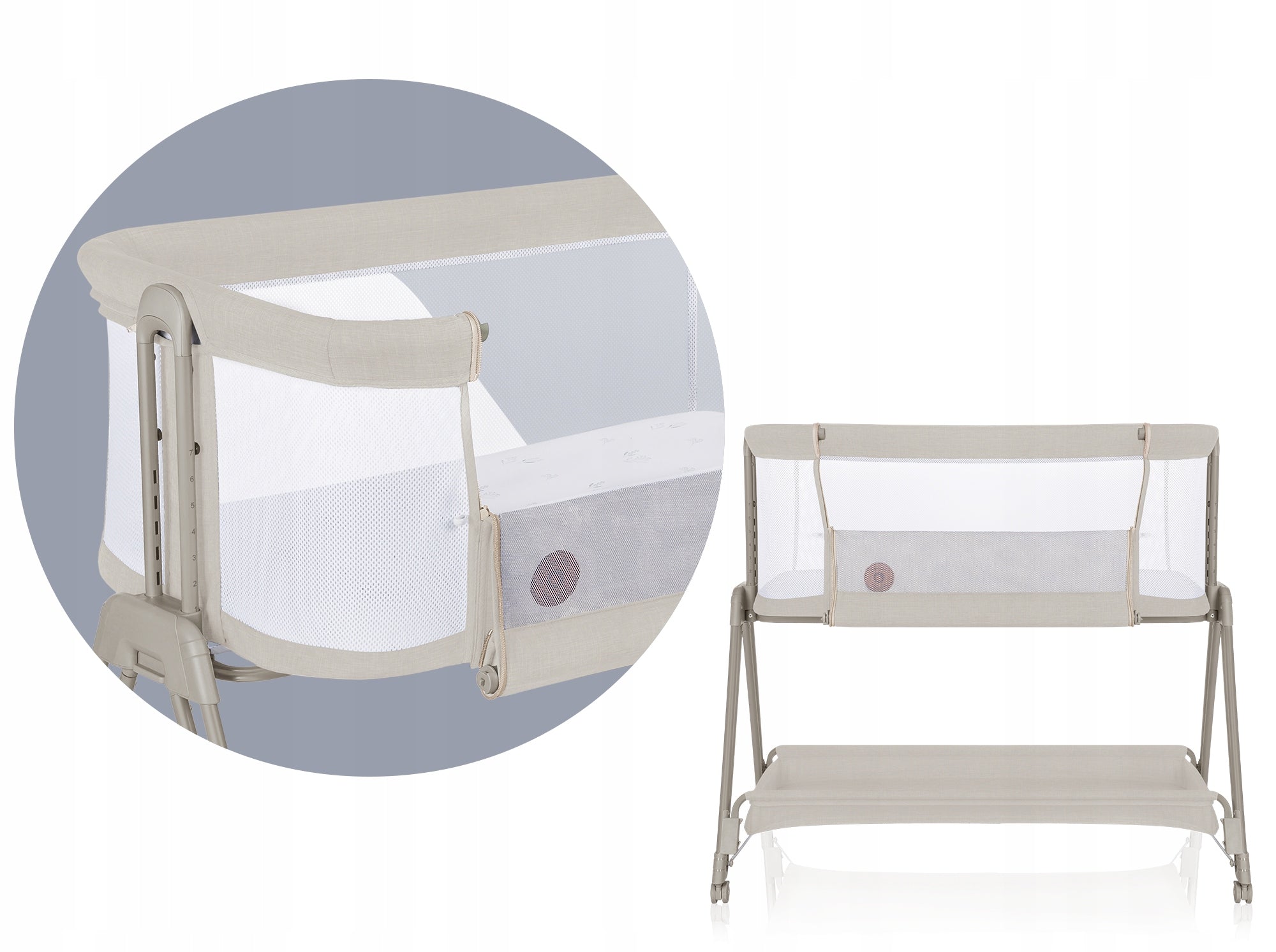 Lionelo Cot Luna Beige Sand DELIVERY 2in1 TOURIST Brand Lionelo