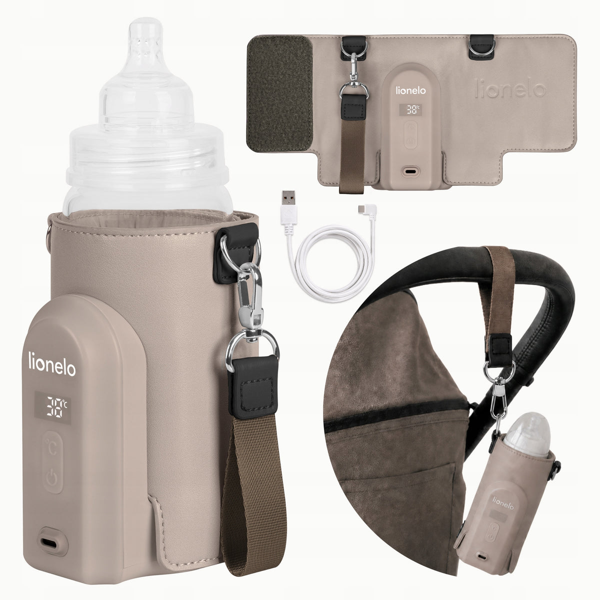 Lionelo Electric Bottle Warmer with Adapter and LCD Display