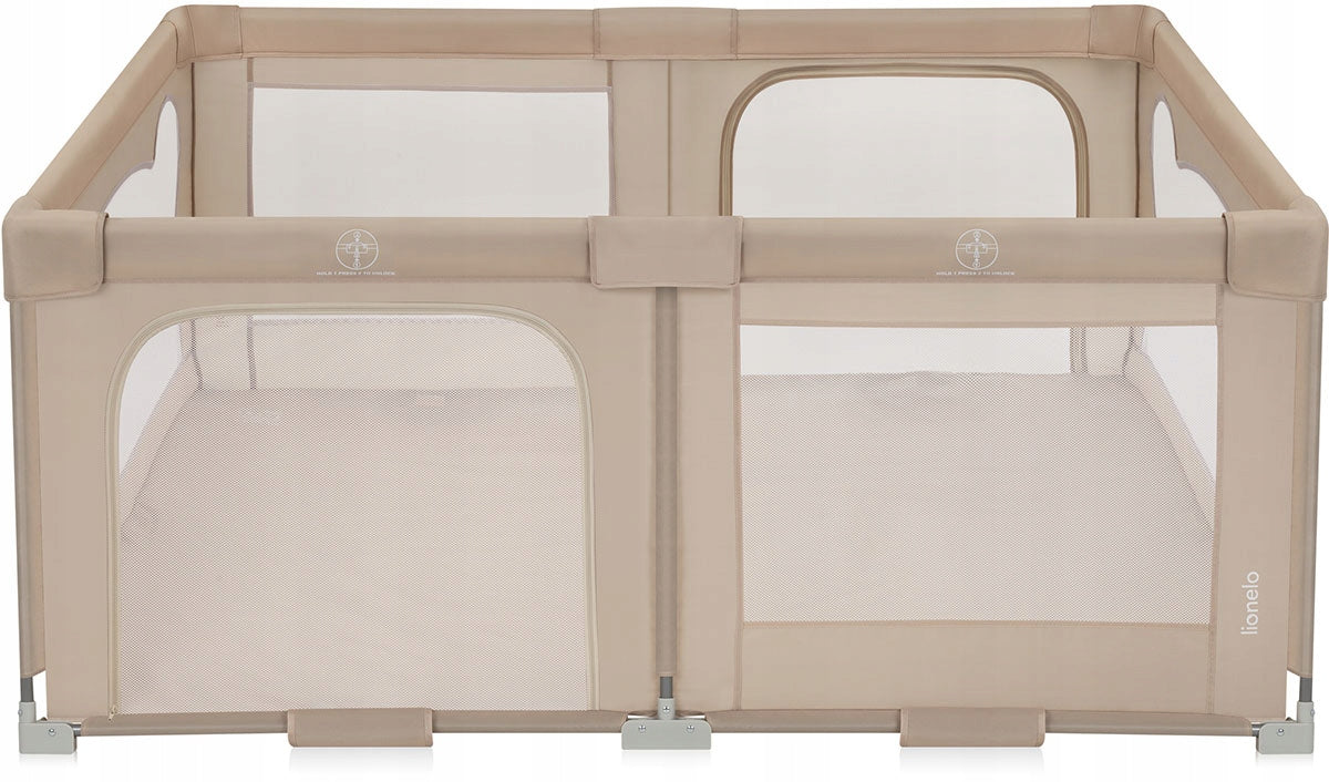 Lionelo Florence - large folding playpen for children 150x180 cm | Beige Sand Product width 151 cm