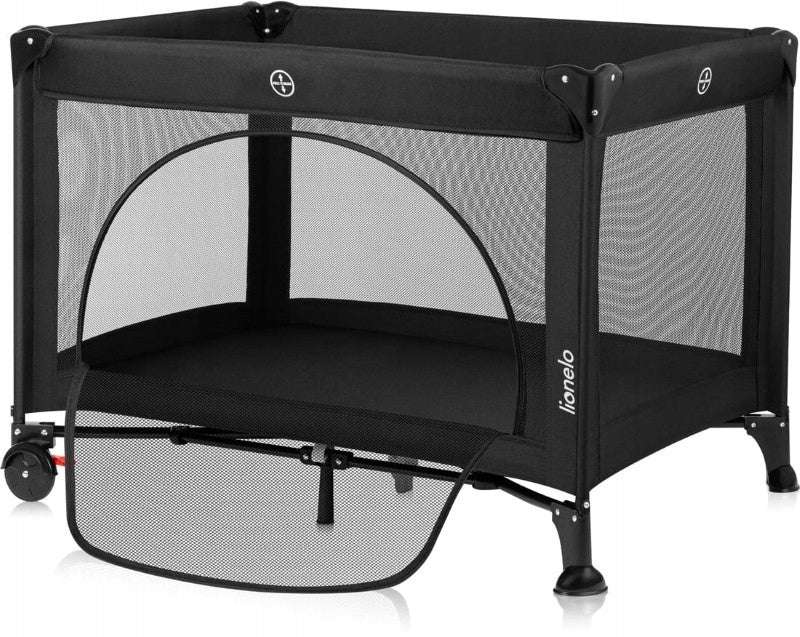 Lionelo Laura Compact travel cot up to 15 kg Black Carbon