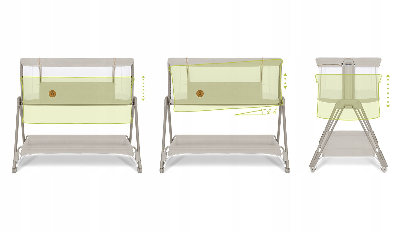 Lionelo Luna Multifunctional Cot 2in1 Beige Taupe Color beige