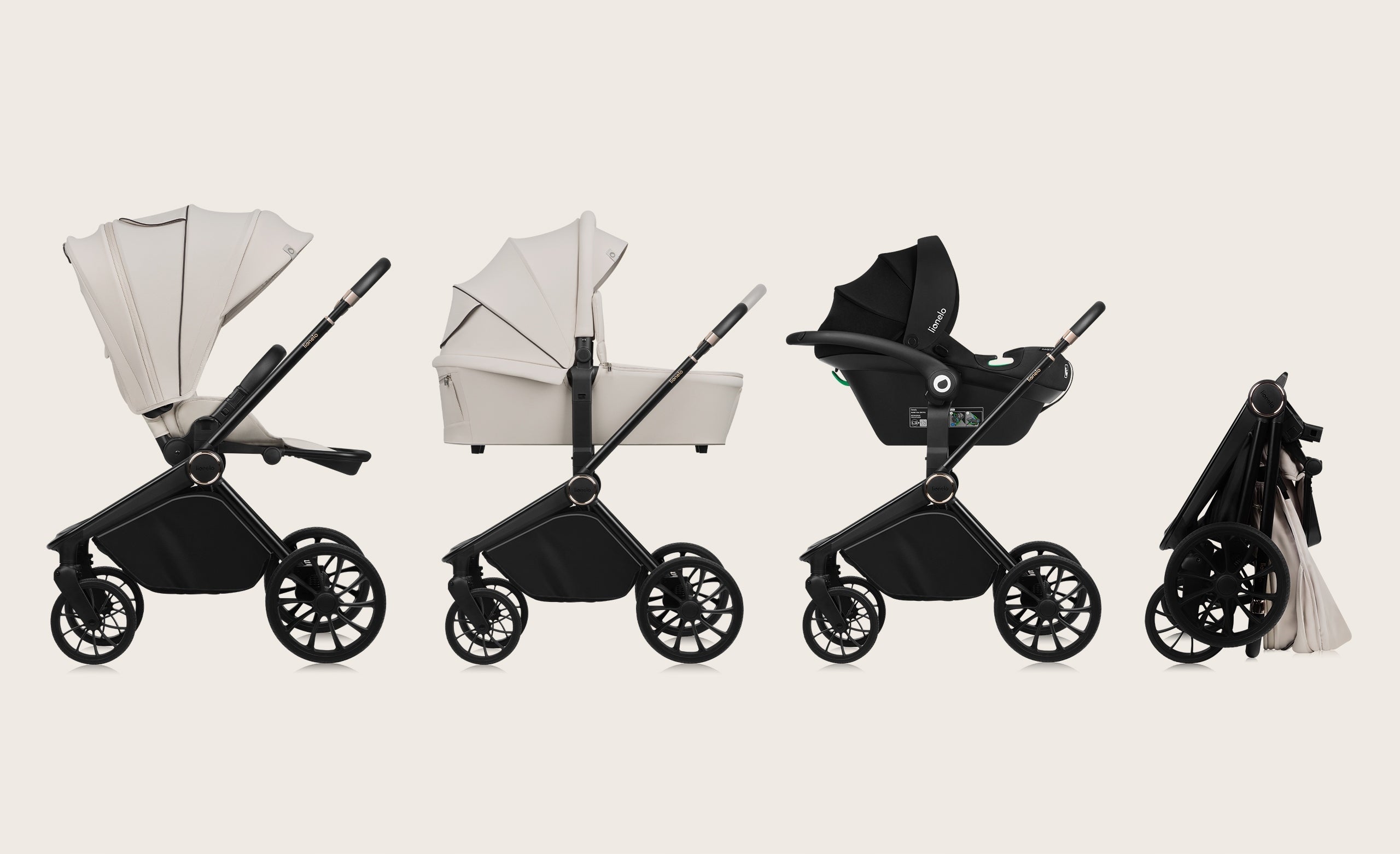 Lionelo Mika Plus 2in1 - Beige Sand + Adapters Brand Lionelo