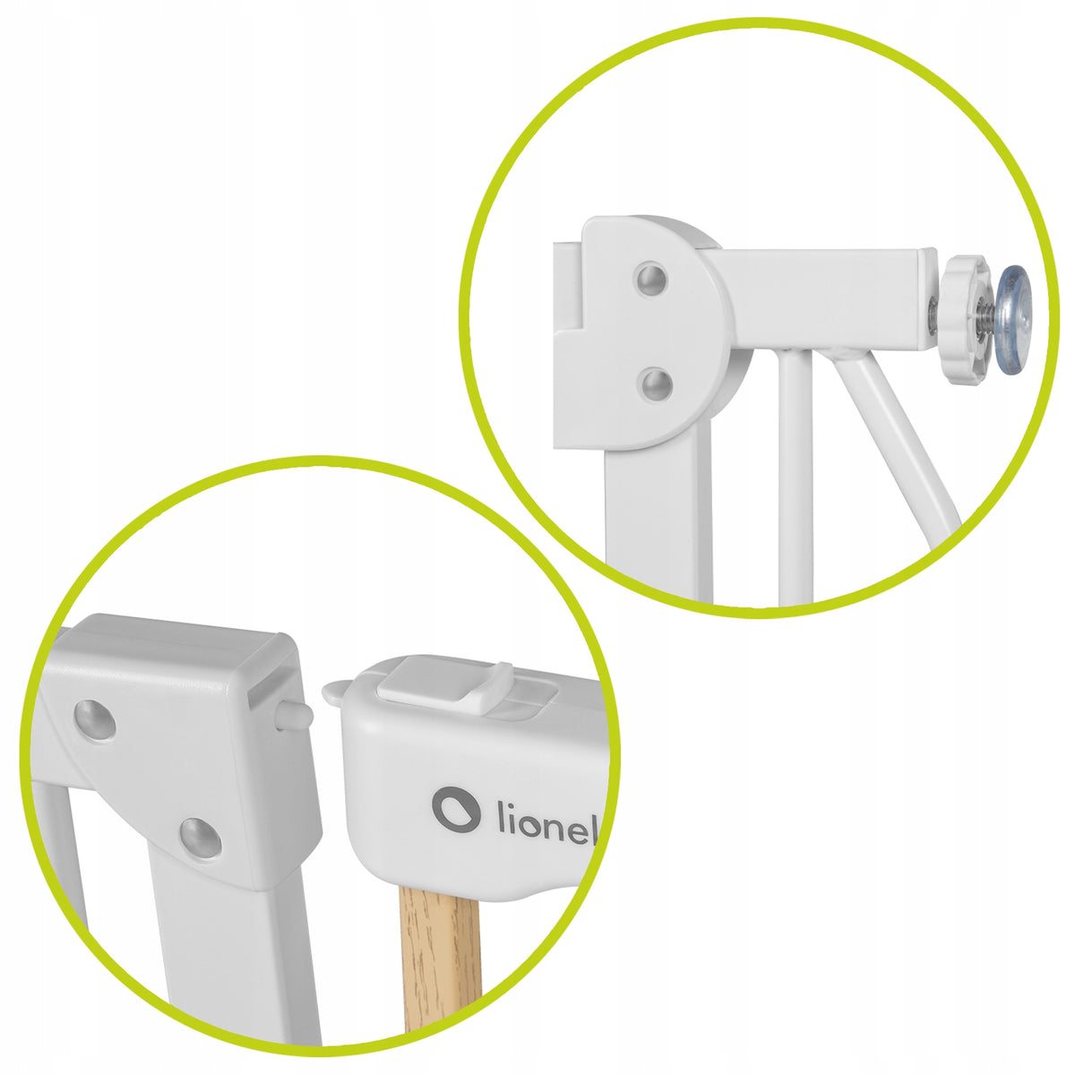Lionelo Protective gate Truus Slim White Natural Barrier for doors, stairs Manufacturer code niski próg, otwieranie w obu kierunkach