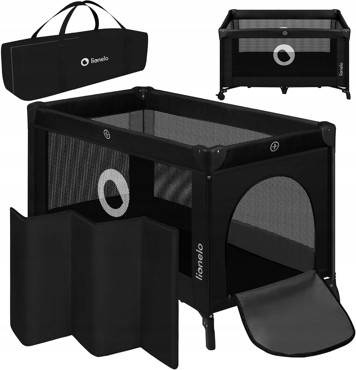 Lionelo Stefi travel cot with playpen function LO-STEFI BLACK CARBON