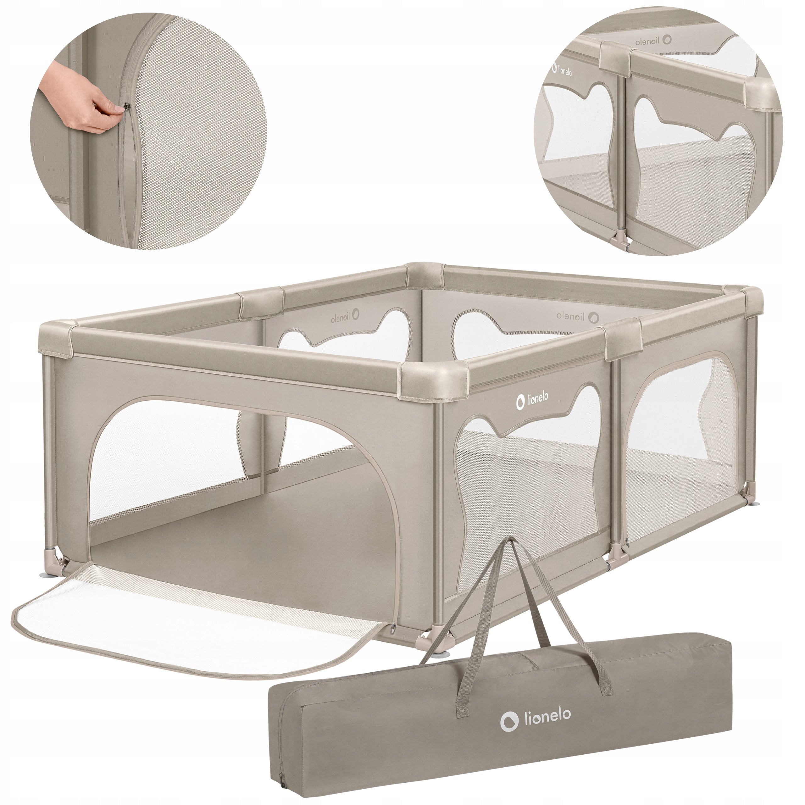 Lionelo Willow Playpen for children Square Toys 187x127 cm folding + bag