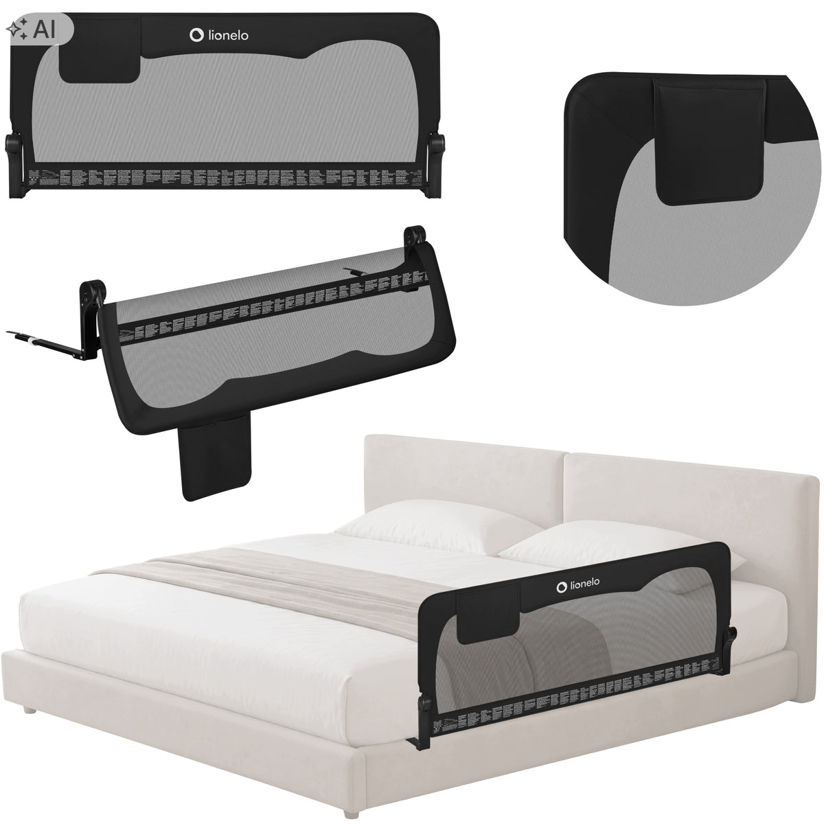 Lionelo bed protector Hanna Black Onyx Brand Lionelo