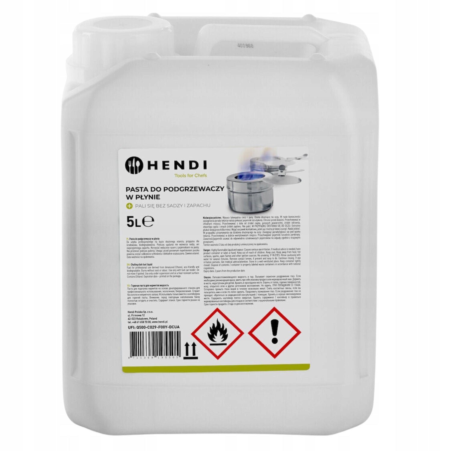 Liquid heater paste 5L HENDI fuel BIO gel No soot and odor Brand Hendi