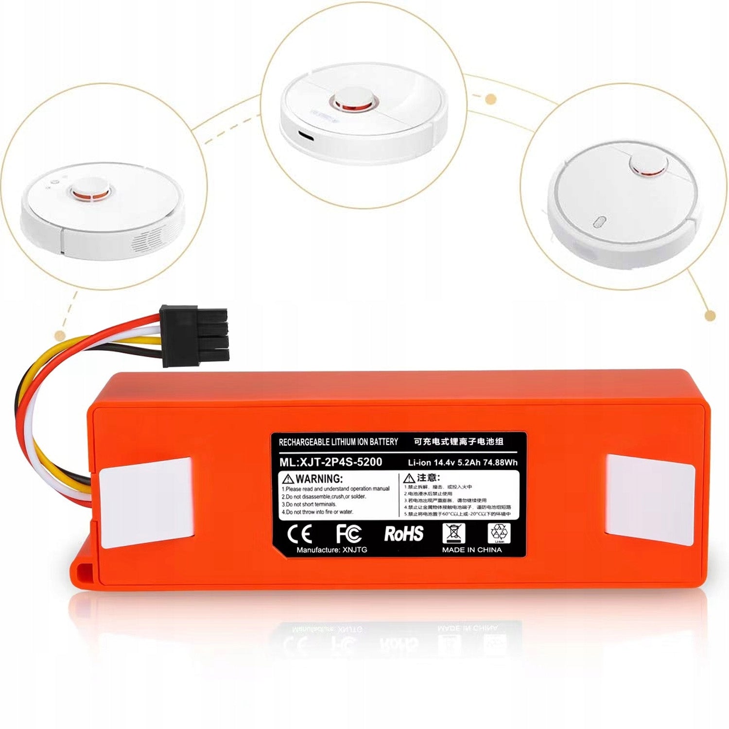 Lithium battery 5200mAh 14,4V for Xiaomi Roborock 1 Manufacturer 1Mii