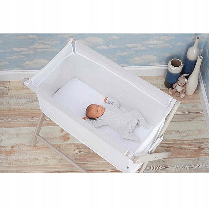 Little Chick London Crib Warm Grey Breathable Cot Packaging status original