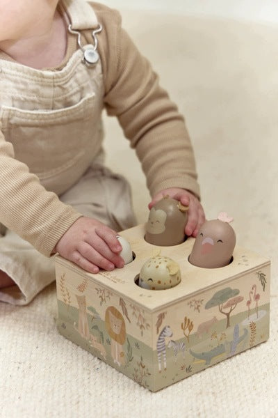 Little Dutch Safari Friends FSC LD7465 Wooden Pop-up Toy Packaging status original