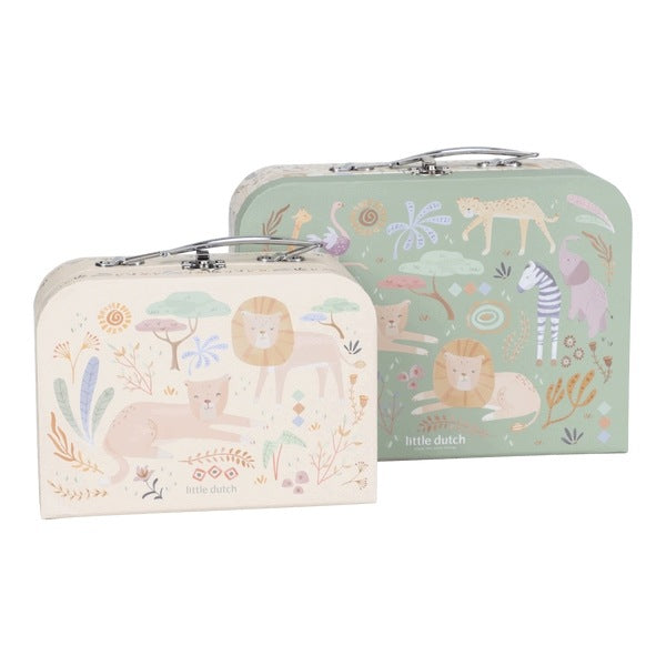 Little Dutch Set of 2 Safari Friends FSC LD7444 suitcases