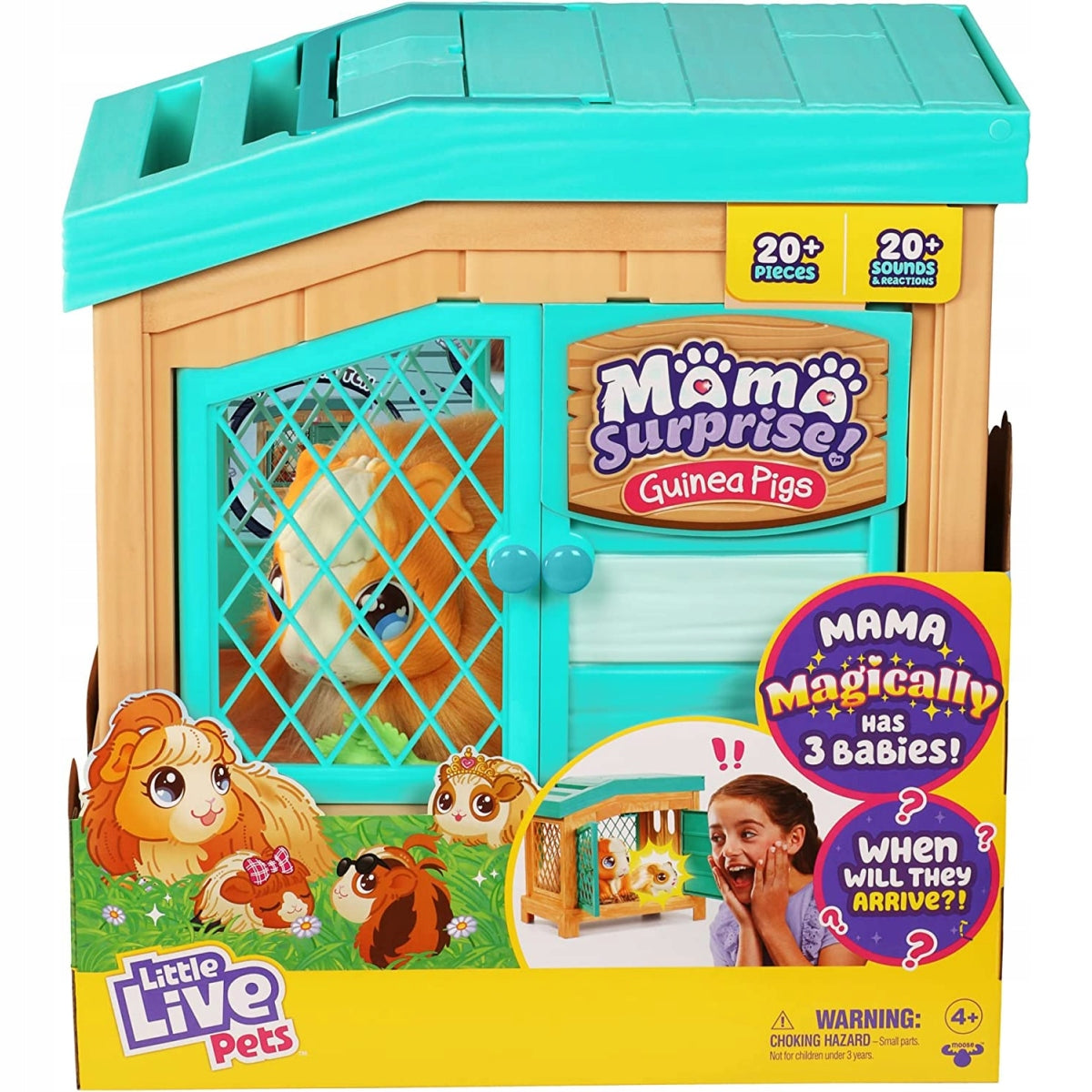 Little Live Pets Mama Surprise Guinea Pig Set + 3 Pigs + akc 26410 Type set
