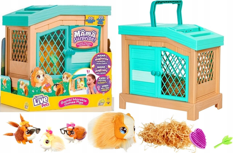Little Live Pets Mama Surprise Guinea Pig Set + 3 Pigs + akc 26410
