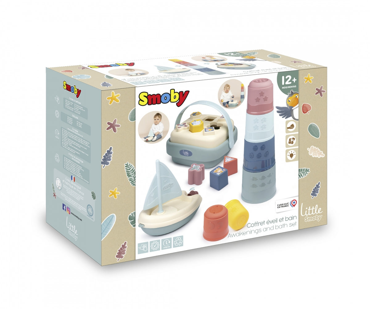 Little Smoby Set of 3in1: Tower, basket with shapes and sailboat