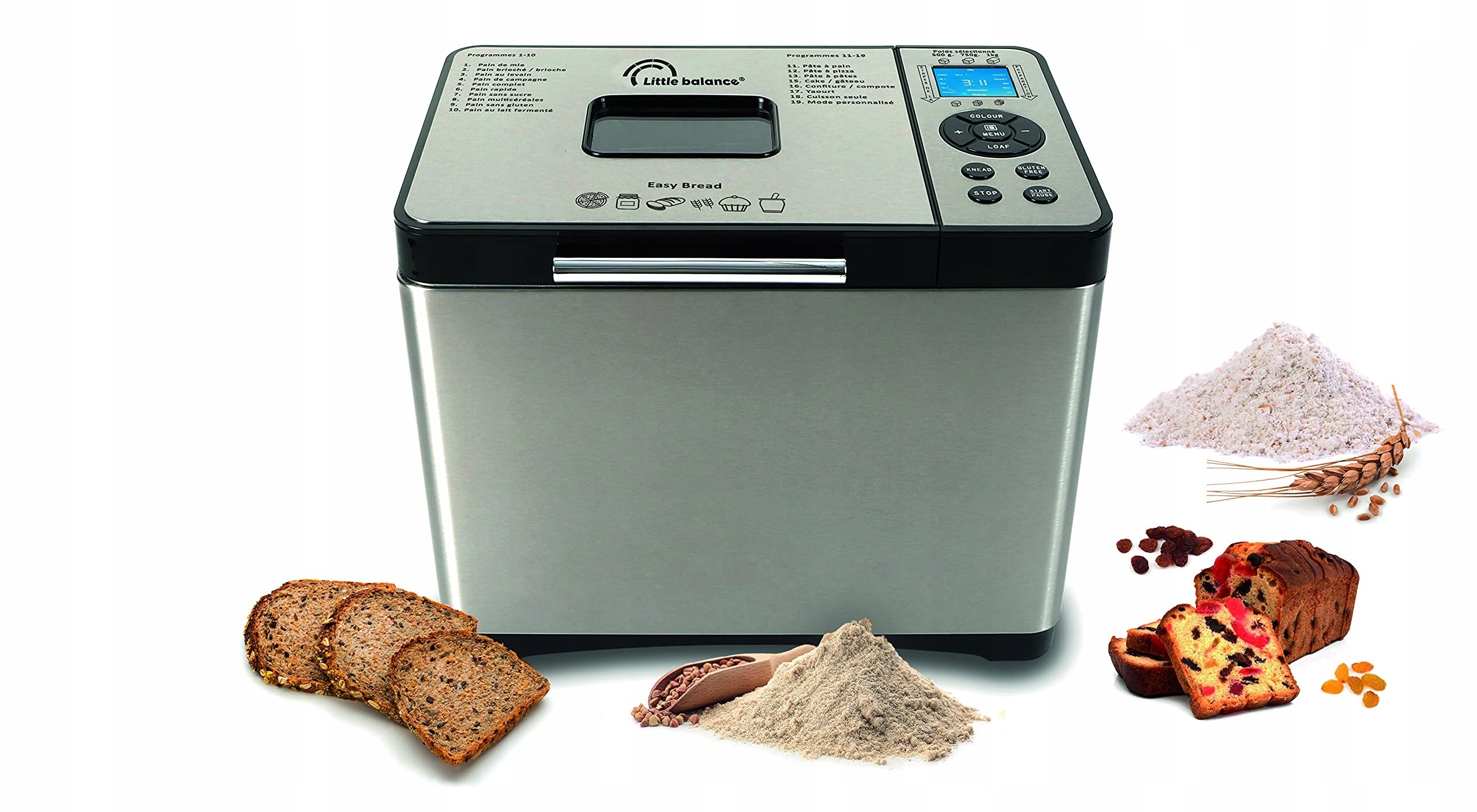 Little balance 8398 Easy Bread, machine for Dominant color silver/gray