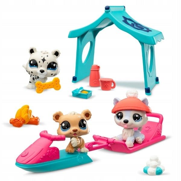 Littlest Pet Shop Snow Day Play Pack 00534 Snowman Day 3 Pets Manufacturer code 534