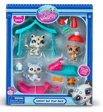 Littlest Pet Shop Snow Day Play Pack 00534 Snowman Day 3 Pets