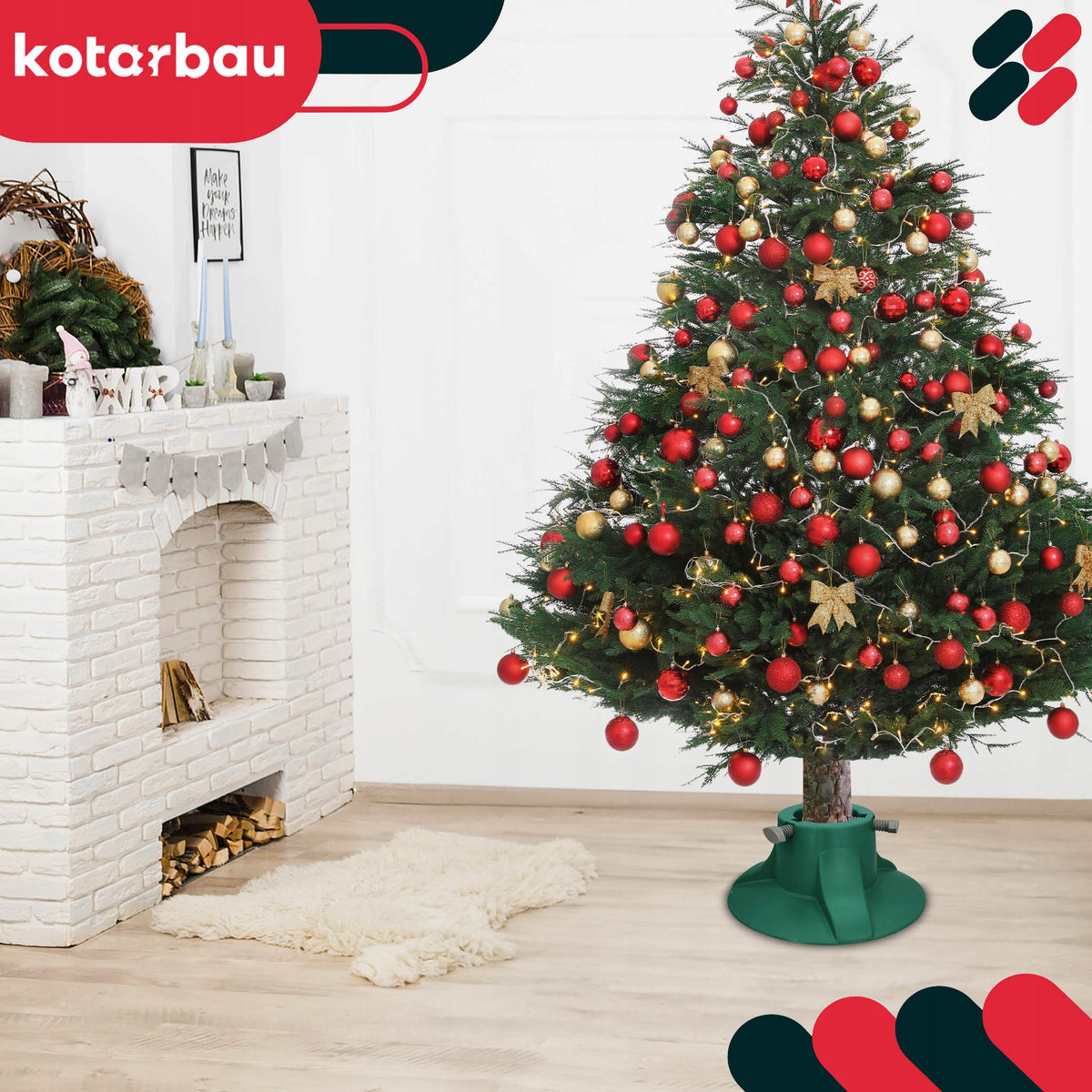 Living Christmas Tree Stand Up to 2.7 M Plastic Green Brand Kotarbau