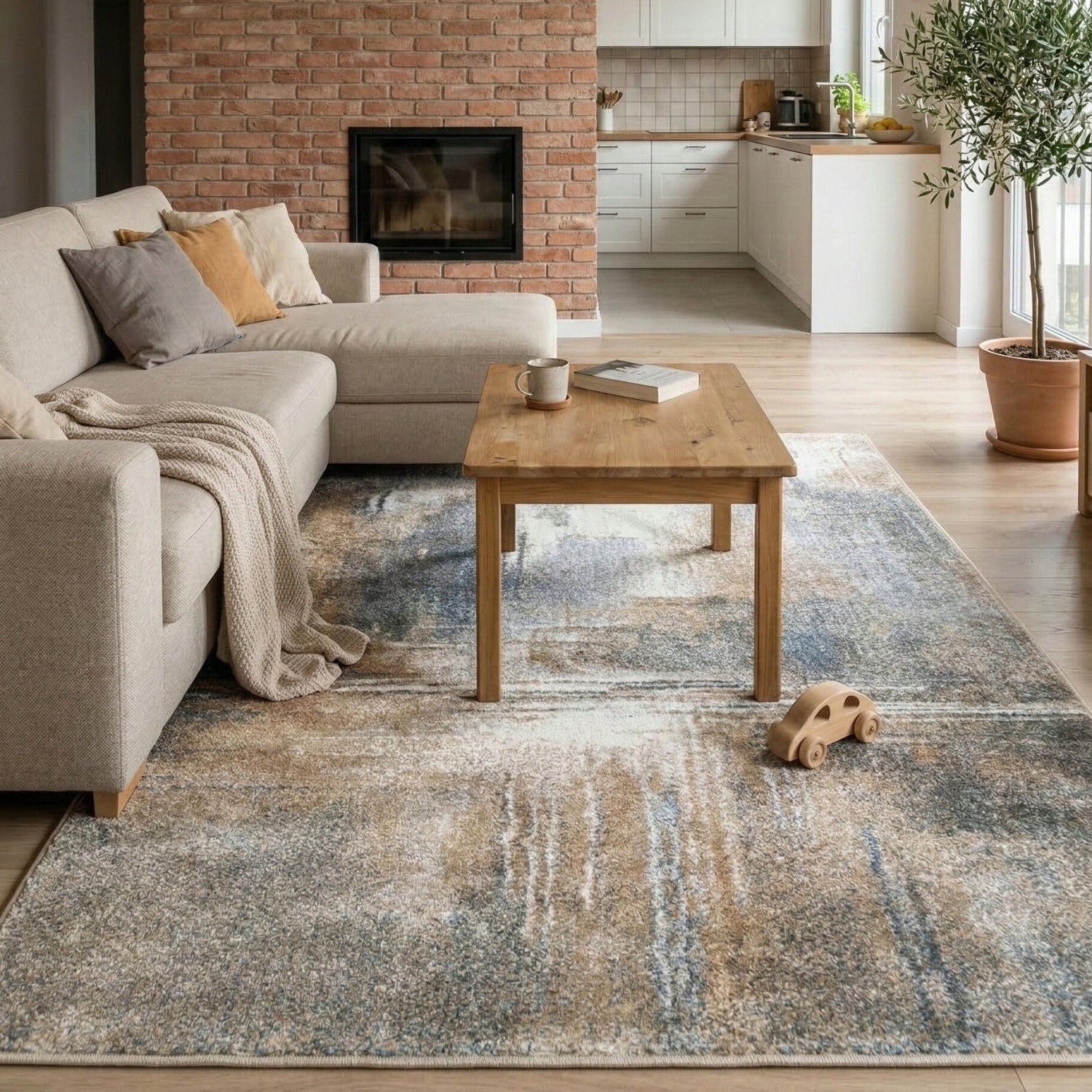Living Room Rug Modern 160x230cm Thick Meaty Rug Concrete LOFT Packaging status original