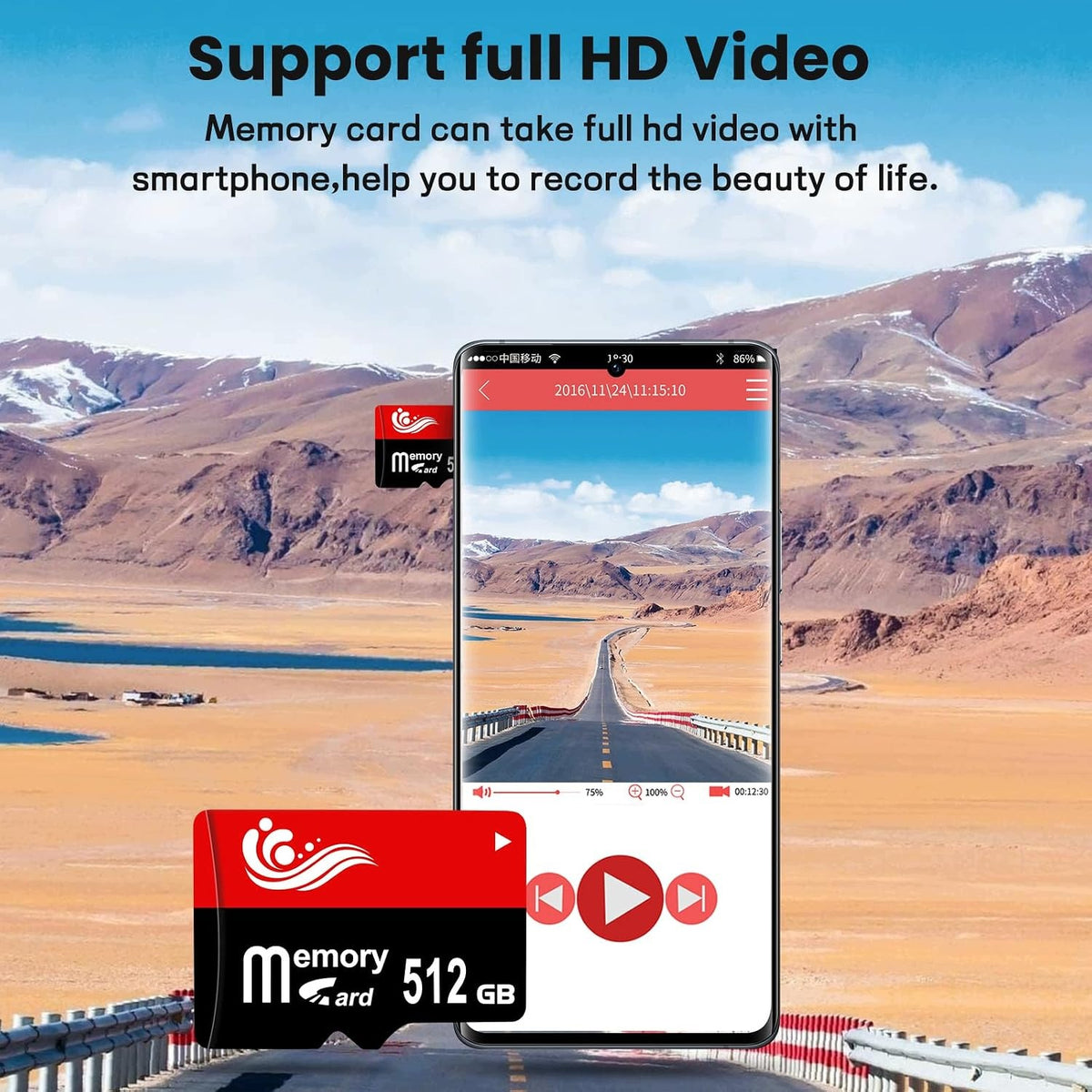 Locpof microSD Memory Card 512GB For PC Camera Phone Waterproof Manufacturer code B0DLFNQL5V