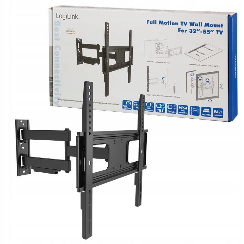 LogiLink TV Wall Mount LCD/LED VESA 400x400 32-55" 50kg Black