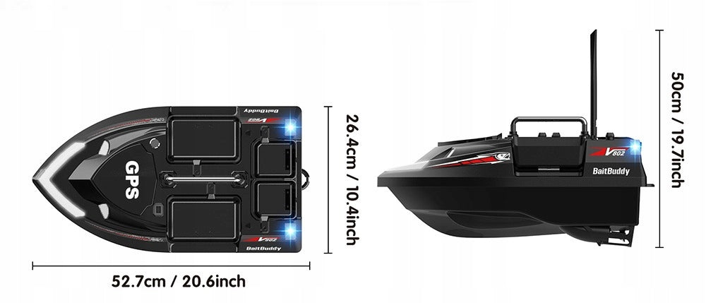 Lokeevan V802 Pro Bait boat GPS 4 tanks 160 points 500m black +HandBag Brand no brand